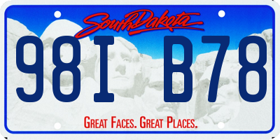 SD license plate 98IB78