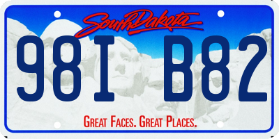 SD license plate 98IB82