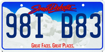 SD license plate 98IB83
