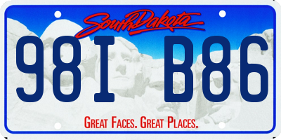 SD license plate 98IB86