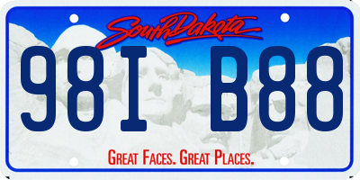 SD license plate 98IB88