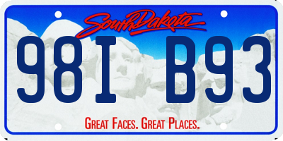 SD license plate 98IB93