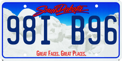 SD license plate 98IB96