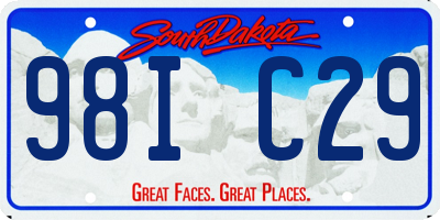 SD license plate 98IC29