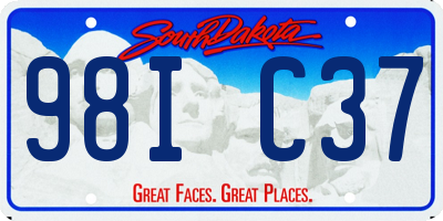 SD license plate 98IC37