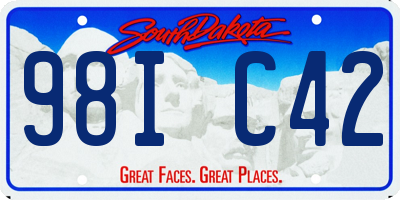 SD license plate 98IC42