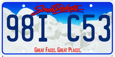 SD license plate 98IC53