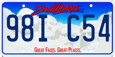 SD license plate 98IC54