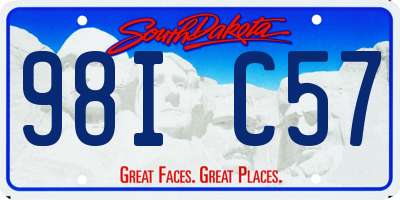 SD license plate 98IC57