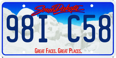 SD license plate 98IC58