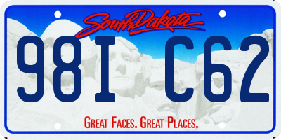 SD license plate 98IC62