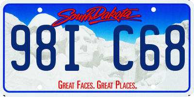 SD license plate 98IC68