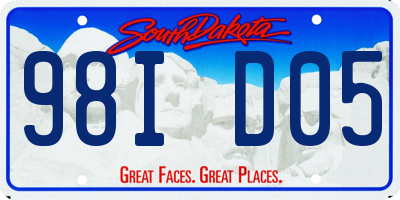 SD license plate 98ID05