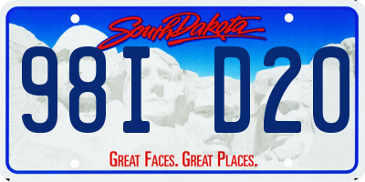 SD license plate 98ID20
