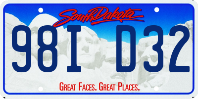 SD license plate 98ID32