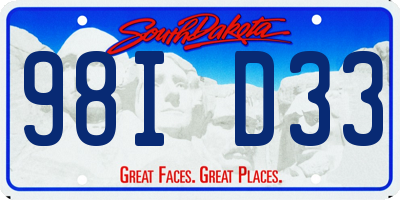 SD license plate 98ID33