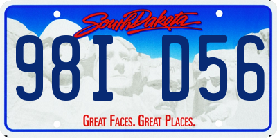 SD license plate 98ID56