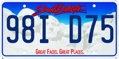 SD license plate 98ID75