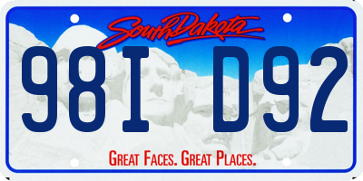SD license plate 98ID92