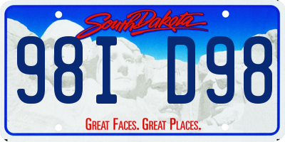 SD license plate 98ID98
