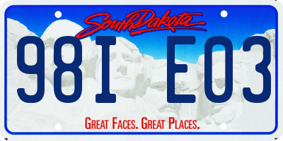 SD license plate 98IE03