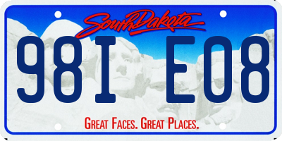 SD license plate 98IE08