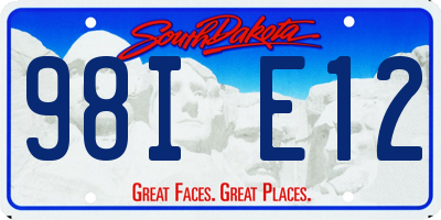 SD license plate 98IE12