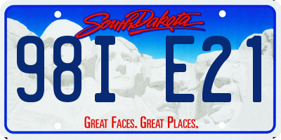SD license plate 98IE21