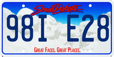 SD license plate 98IE28
