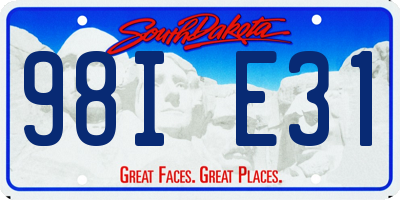 SD license plate 98IE31