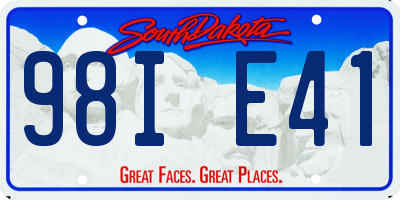 SD license plate 98IE41