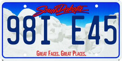SD license plate 98IE45