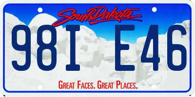 SD license plate 98IE46