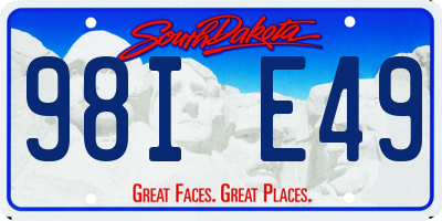 SD license plate 98IE49