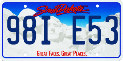 SD license plate 98IE53