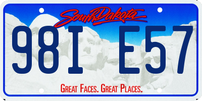 SD license plate 98IE57