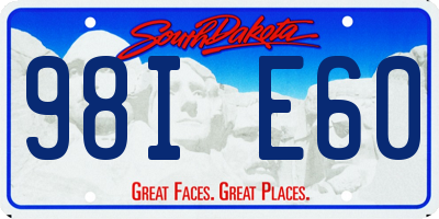 SD license plate 98IE60