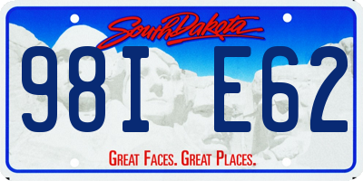 SD license plate 98IE62