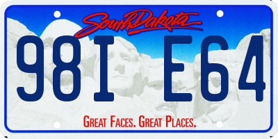 SD license plate 98IE64