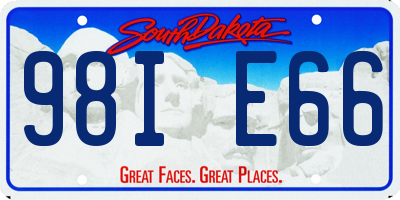 SD license plate 98IE66