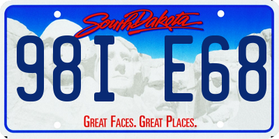 SD license plate 98IE68