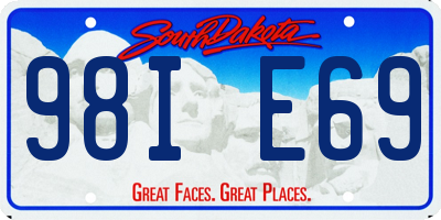 SD license plate 98IE69