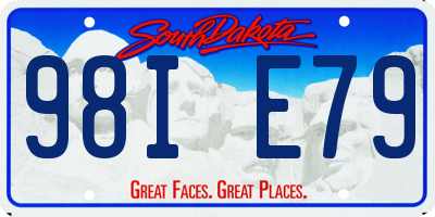 SD license plate 98IE79