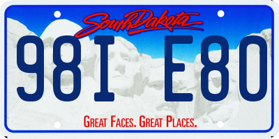SD license plate 98IE80