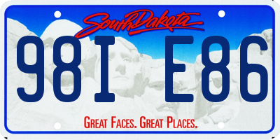 SD license plate 98IE86