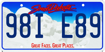 SD license plate 98IE89
