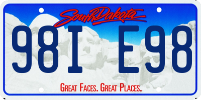 SD license plate 98IE98