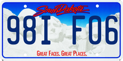 SD license plate 98IF06