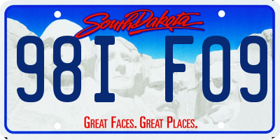 SD license plate 98IF09