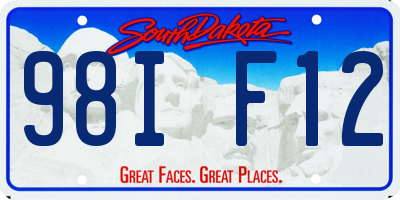 SD license plate 98IF12